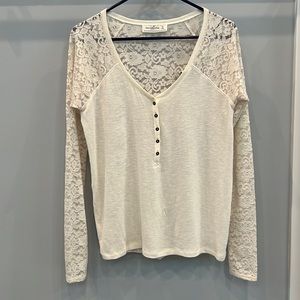 Abercrombie and Fitch cream Lace shirt